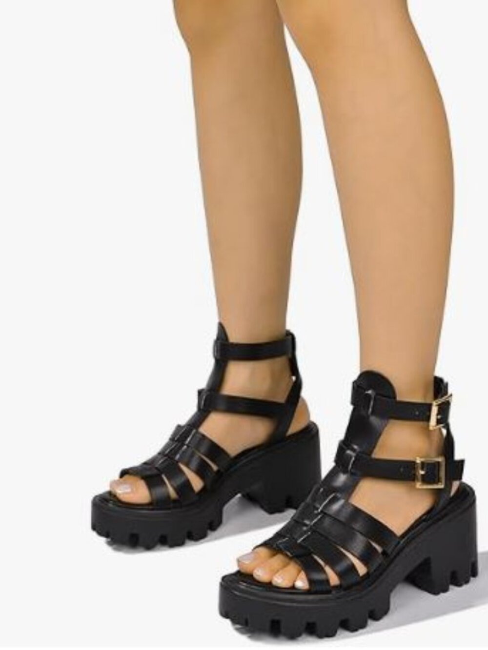 Cape Robbin Jaki black fisherman sandals lug  sole